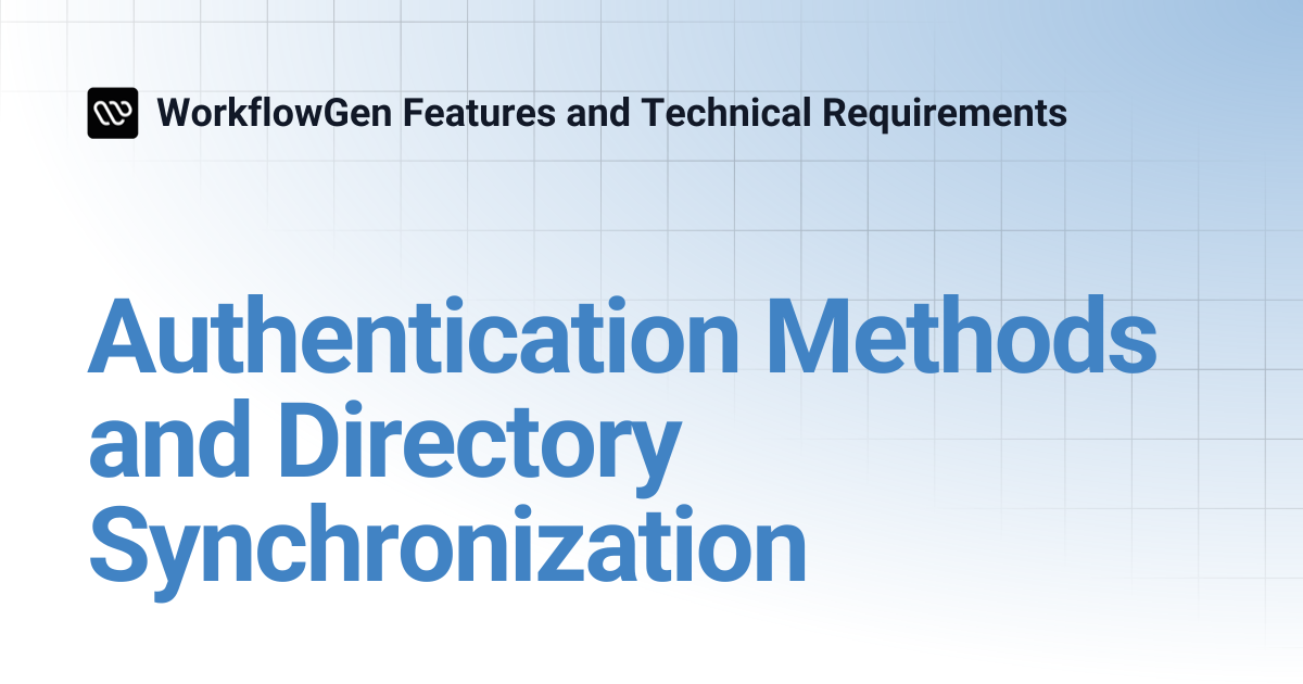 Authentication Methods and Directory Synchronization | 8.0 ...